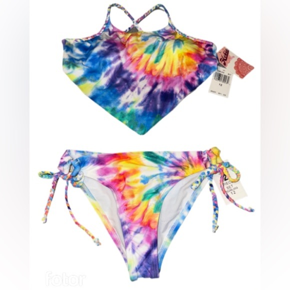 NWT Hobie Girls tie dyed bikini, Sz 12 - Picture 1 of 3